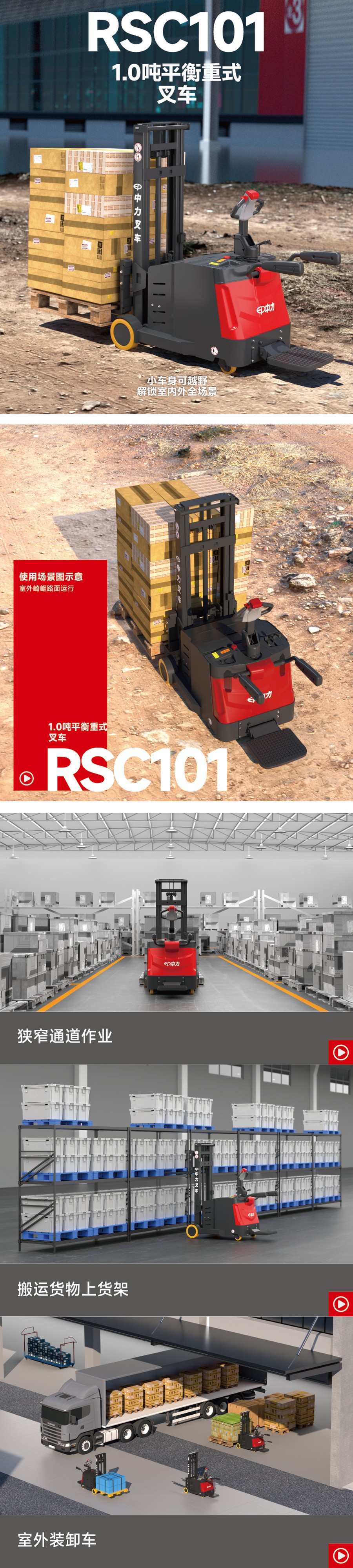 RSC101站駕式平衡重式堆高車 RSC101站駕式平衡重式堆高車