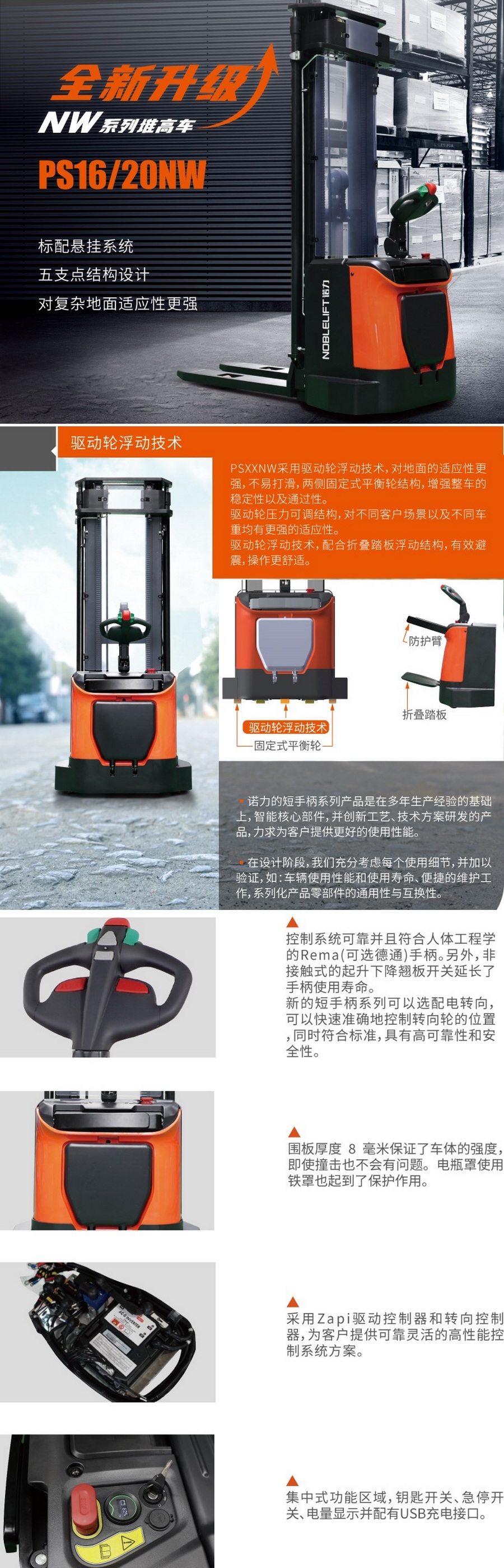 諾力PS16NW站駕式全電動(dòng)堆高車 諾力PS16NW站駕式全電動(dòng)堆高車
